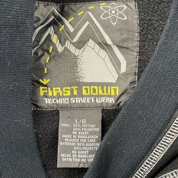 🔥 FIRST DOWN TECHNO Japanese Designer Streetwear Brand Sweatshirt Lg - PERFECT - Picture 8 of 8